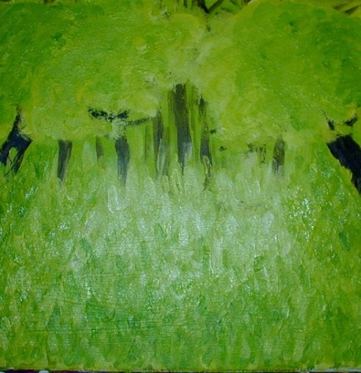 40x40, Dieses Bild ist für einen Holz-Bereich (Feng Shui) in unserer Wohnung gemalt.