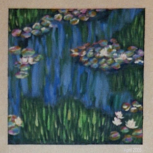 Seerosen, 60x60, Acryl auf Leinwand